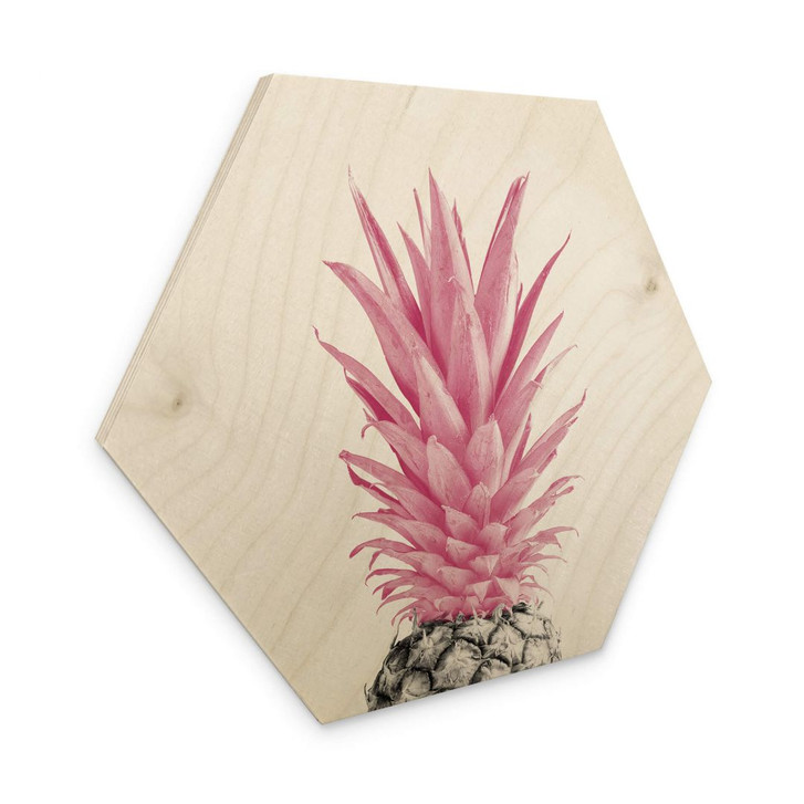 Hexagon Holzbild Pinke Ananas - 1X Studio - WA400319
