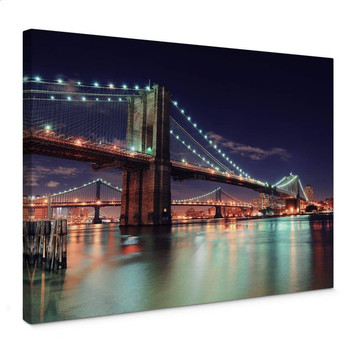Leinwandbild Manhattan Bridge at Night 2 - WA369638