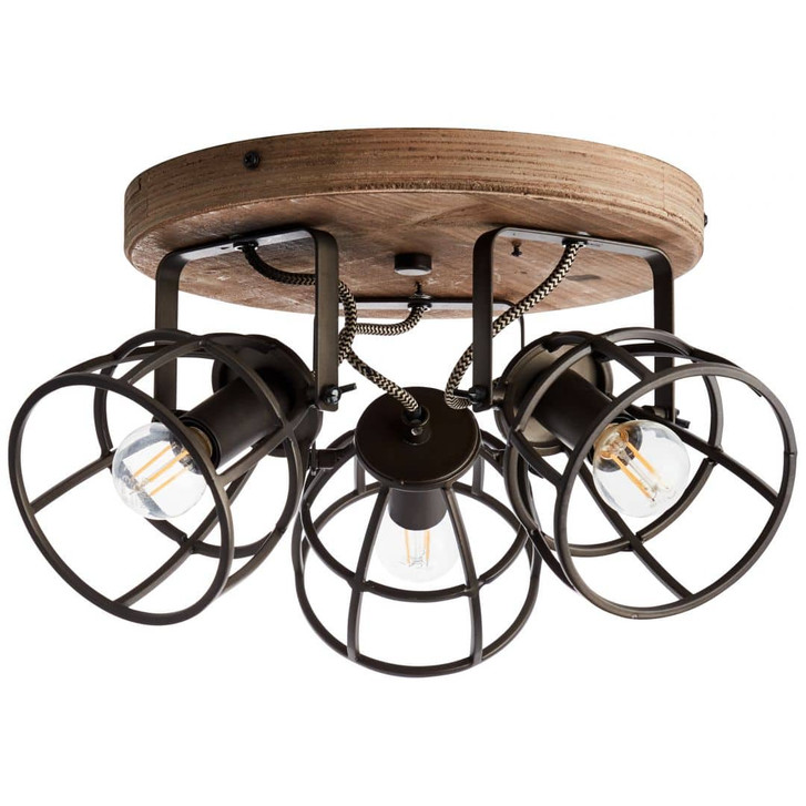 Spotrondell Leonie, schwarz, 18 x 36 cm, Holz Innenleuchte - WA438773