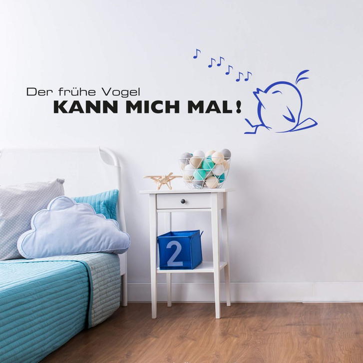 Wandtattoo Der frühe Vogel kann mich mal 4 (2-farbig) - WA208216
