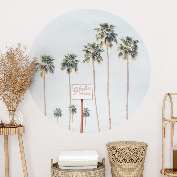 Wandtattoo Palmen am Hotel Aloha - Sisi & Seb - Rund - WA430118