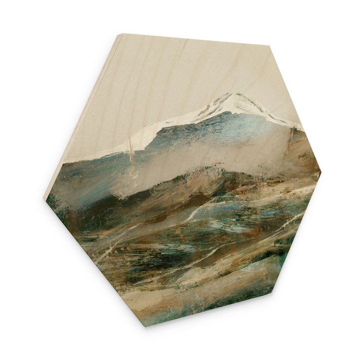 Hexagon Holzbild Berge Abstrakt - Hobday - WA400391