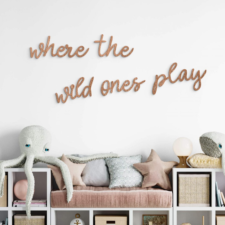 Holz-Deko 3D Schriftzug Where the wild ones play - Mahagoni - WA402090