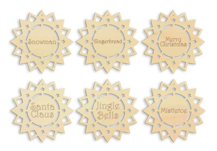 Holzkunst Pappel - Poinsettia (6-teilig) - WA133678