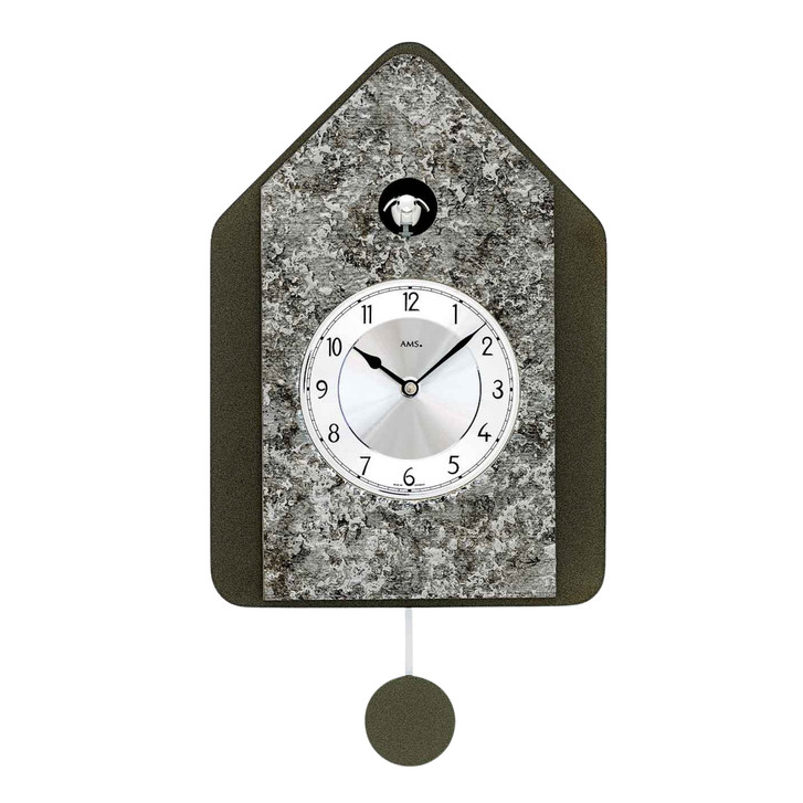 Kuckucksuhr Wanduhr Holzgehäuse mit Metallic-Auflage - UG100548