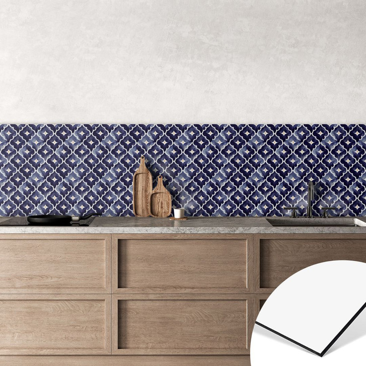 Küchenrückwand Aquarell Blumen blau - Treechild - WA426092