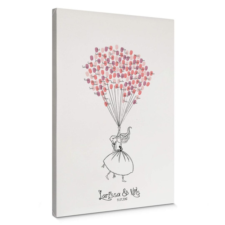 Leinwandbild Fingerprint & Wunschtext - Fliegende Romantik - WA139027