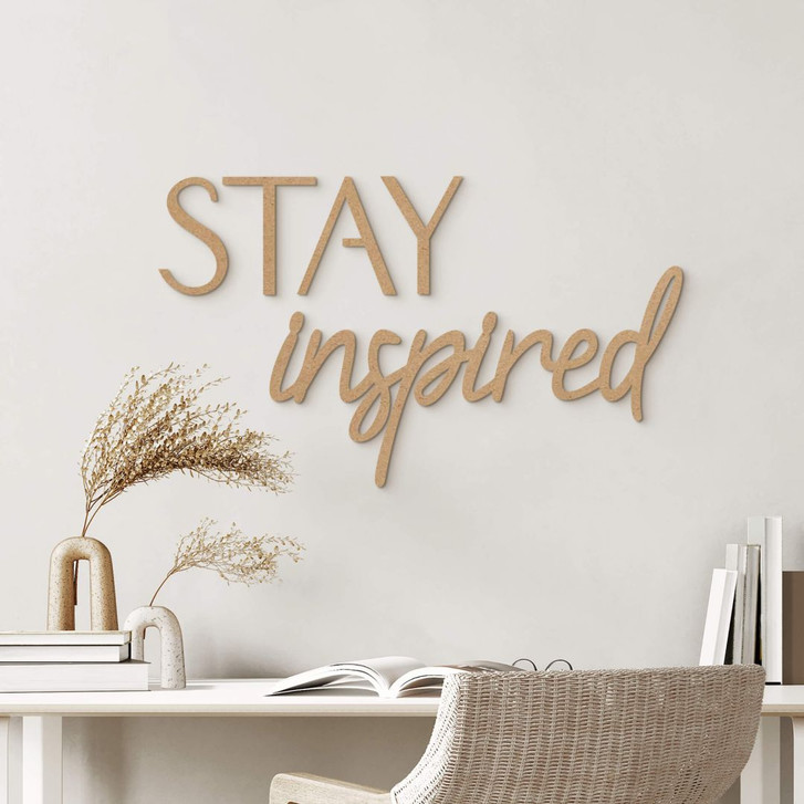 MDF-Deko 3D-Schriftzug STAY inspired - Natur - WA405651