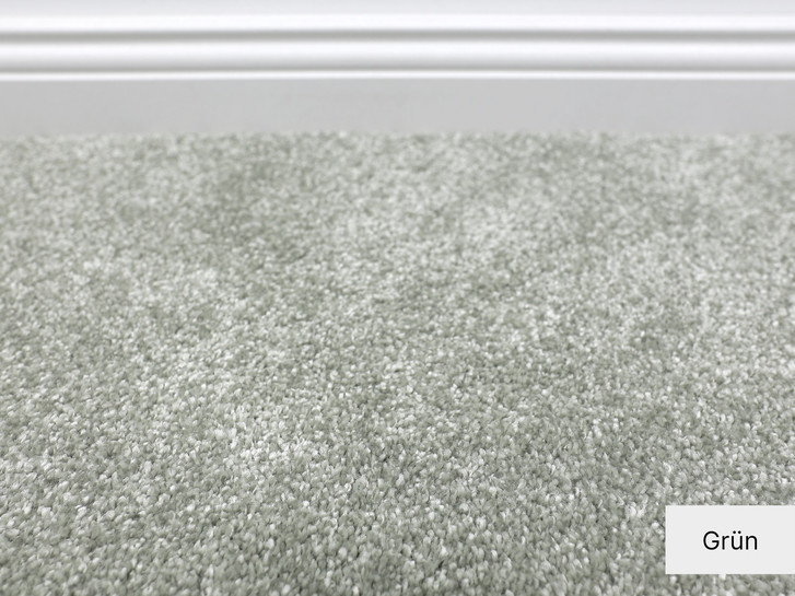 Valetta Hochflor Teppichboden Meterware Wunschmass in Grün - TS495159