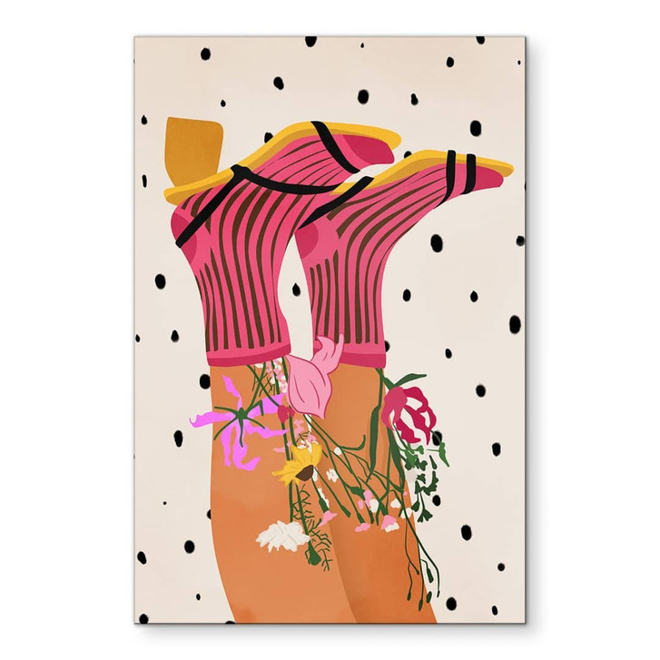 Wandbild Sockenliebe trifft Flower Power - Mokate - Alu-Dibond - WA458505