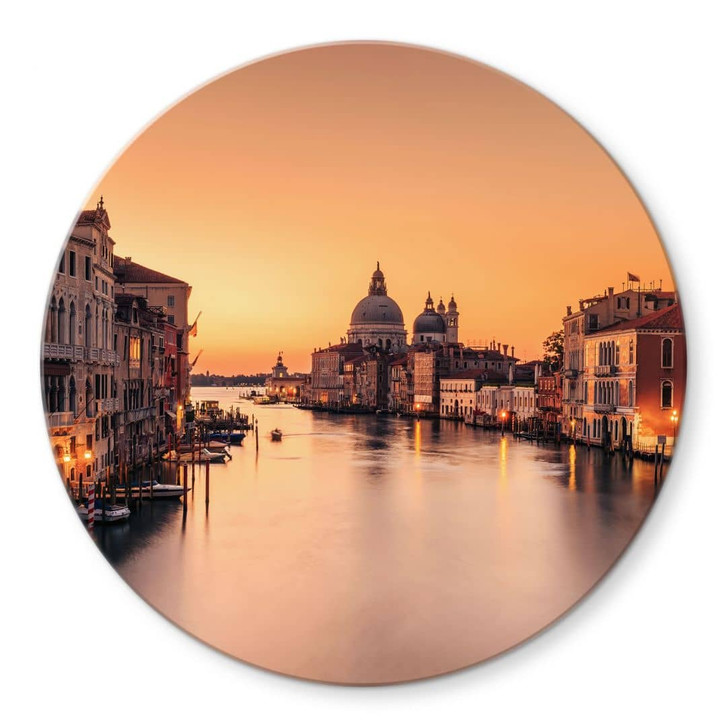 Glasbild Sonnenuntergang in Venedig - Zhang - Rund - WA424712