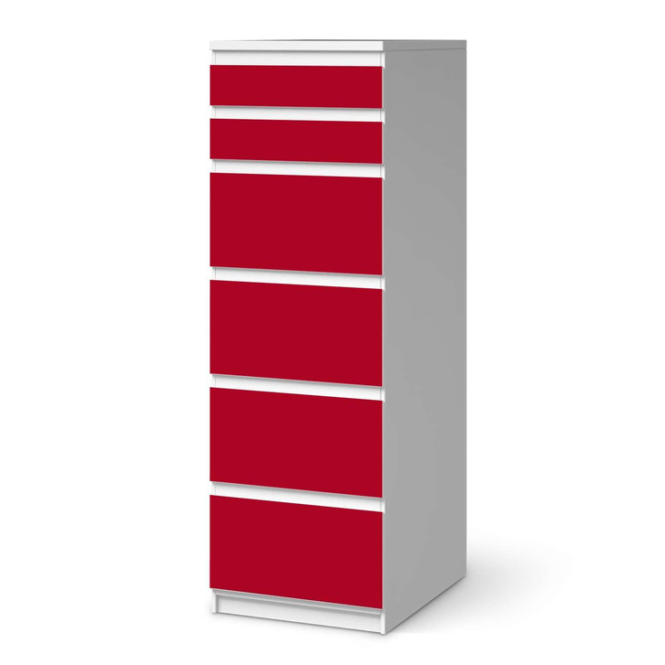 Klebefolie IKEA Malm Kommode 6 Schubladen (schmal) - Rot Dark - CR111688