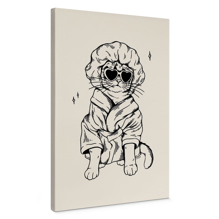 Leinwandbild Entspannte Katze mit Herzbrille - Royle - WA426554