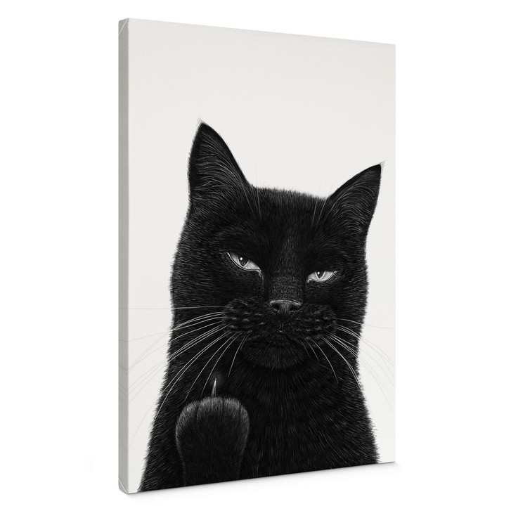 Leinwandbild Freche schwarze Katze - Korenkova - WA515313