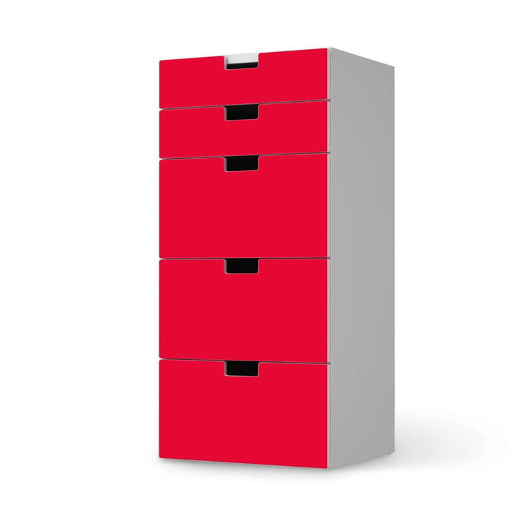 Möbel Klebefolie IKEA Stuva / Malad Kommode - 5 Schubladen - Rot Light - CR114140