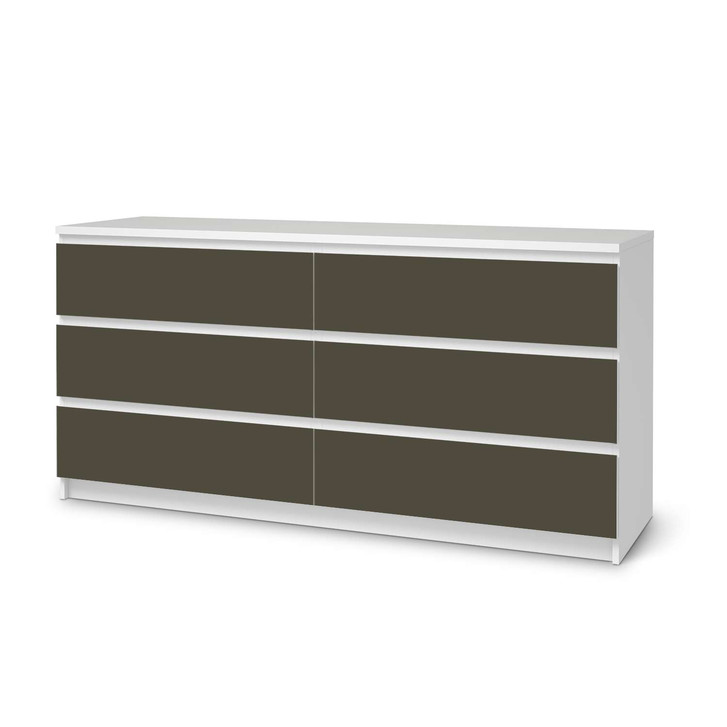 Möbelfolie IKEA Malm Kommode 6 Schubladen (breit) - Braungrau Dark - CR116538