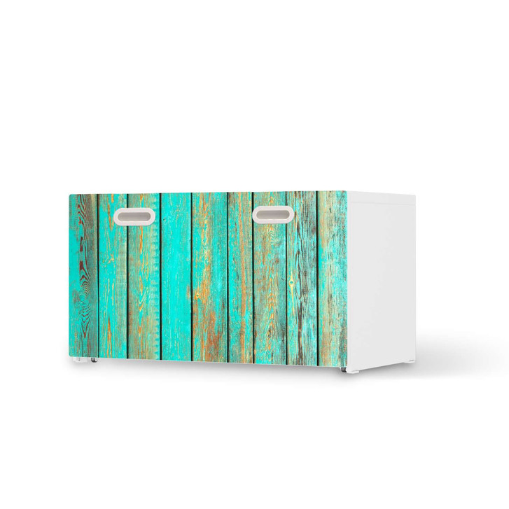 Möbelfolie IKEA Stuva / Fritids Bank mit Kasten - Wooden Aqua - CR117783