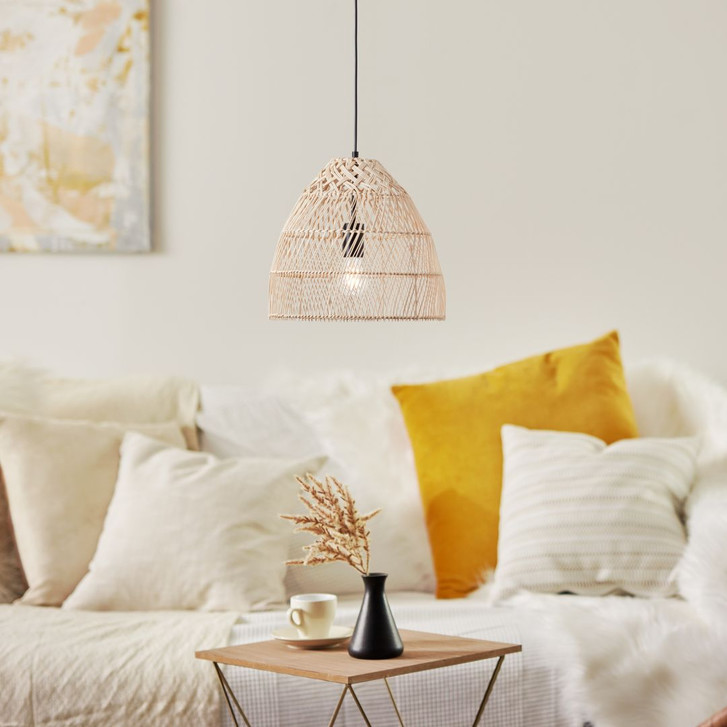 Pendelleuchte Lionel, braun, 120 x 34.5 cm, Rattan Pendellampe - WA438793