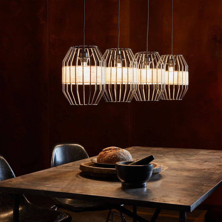 Pendelleuchte Nino, braun, 124 x 129 cm, Textil Pendelleuchte - WA438900