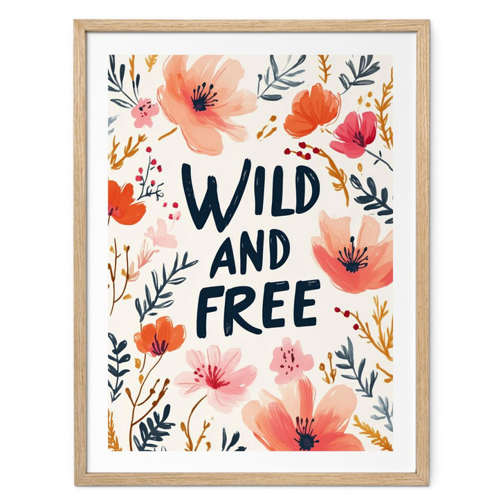 Poster Wild and free mit Aquarell-Blumen - Treechild - WA483824