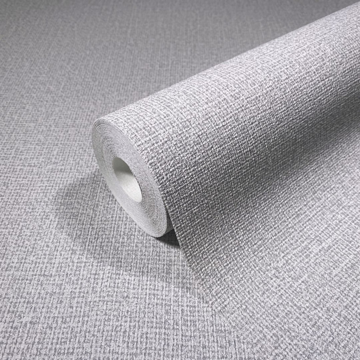Vliestapete in textilem Uni grau Struktur - WA450459
