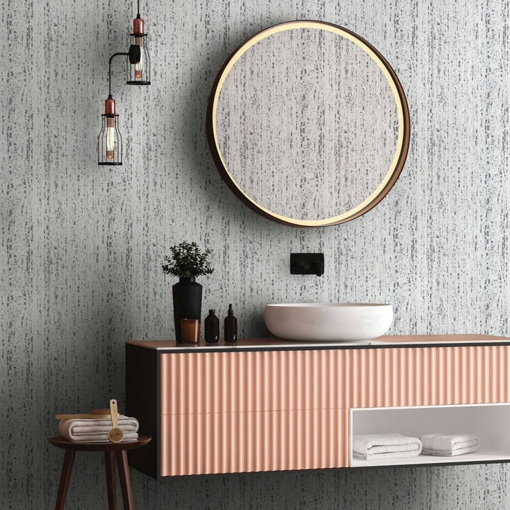 Vliestapete mit Travertin Steinoptik in natürlichem Look weiss, grau Struktur - WA450372