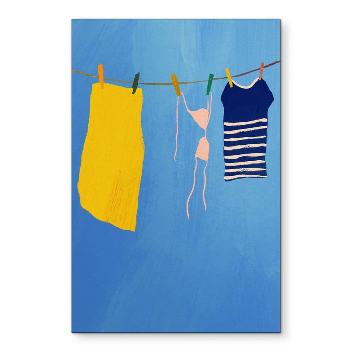 Wandbild Sommerwäsche unter blauem Himmel - Rivers - Alu-Dibond - WA464970