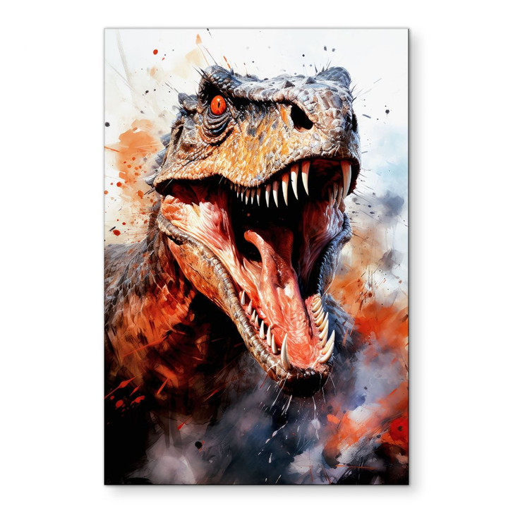 Wandbild T-Rex: Das wilde Gesicht der Urzeit - Jaszke - Alu-Dibond - WA434130