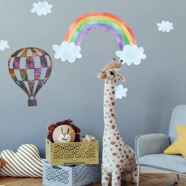 Wandtattoo Heissluftballon mit Regenbogen Set - WA350896