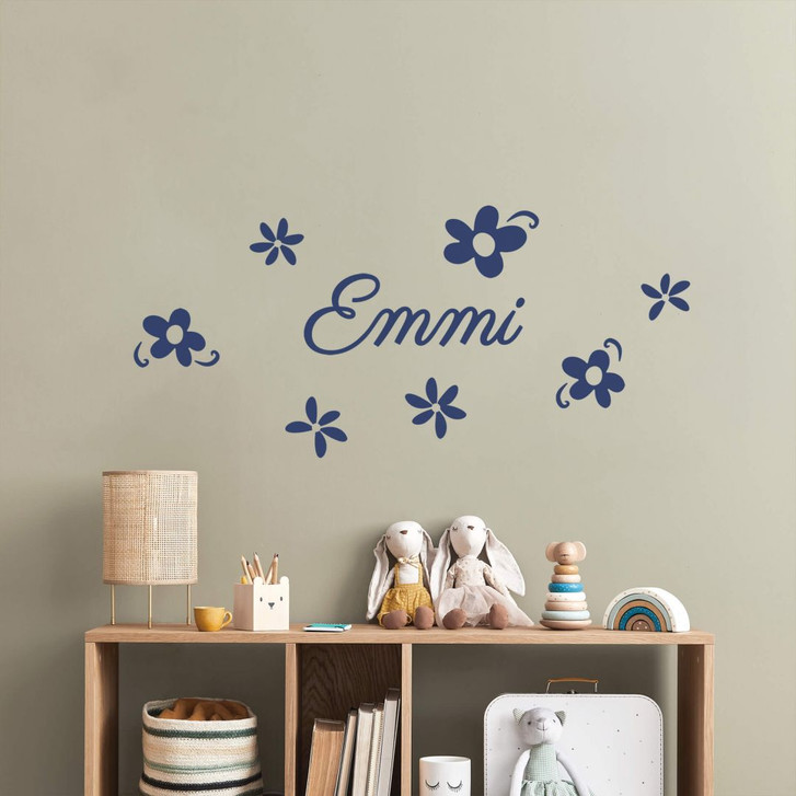 Wandtattoo Namen & Blume - WA216319