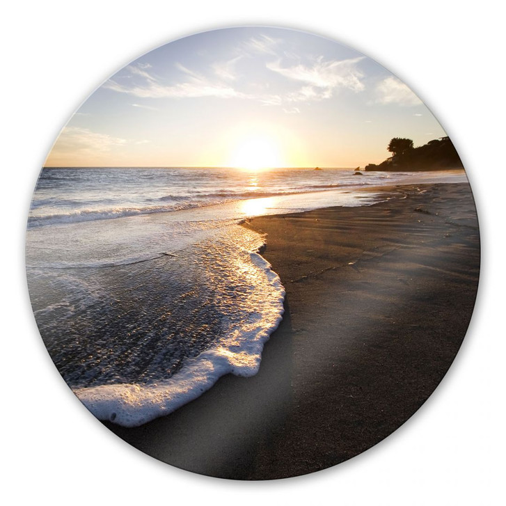 Glasbild Sonnenuntergang am Meer - rund - WA127740