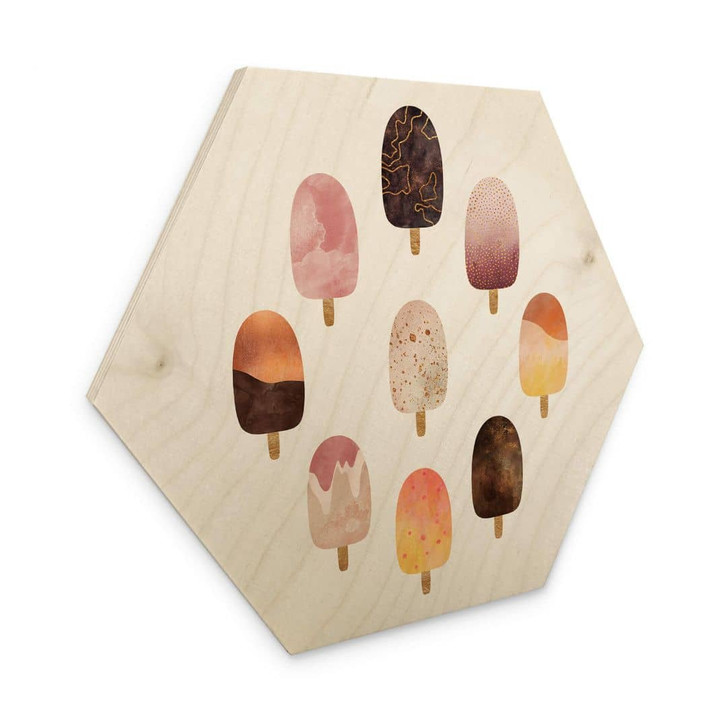 Hexagon - Holz Birke-Furnier Fredriksson - Eis Variation - WA340789