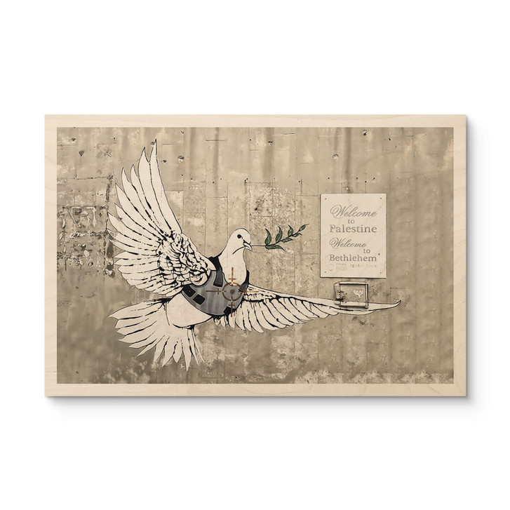 Holzbild Banksy - Die Friedenstaube - WA432599