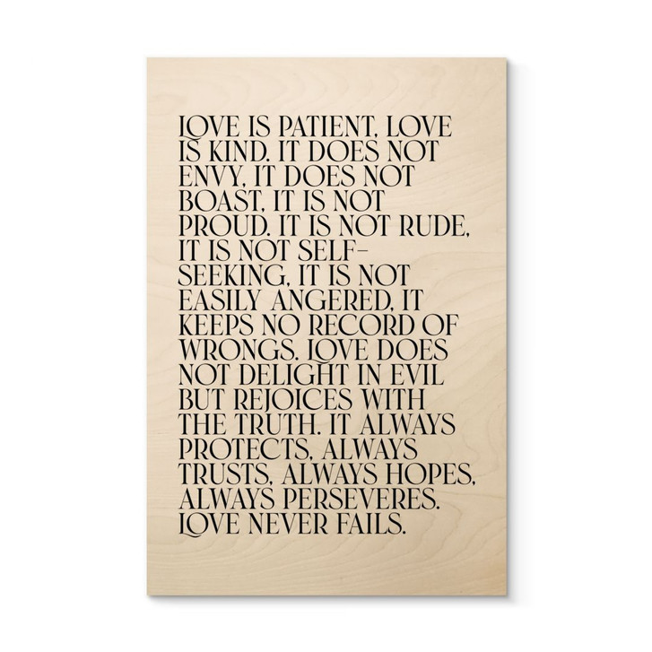 Holzbild Love is - Liebe ist geduldig - KsanaKalpa - WA495572