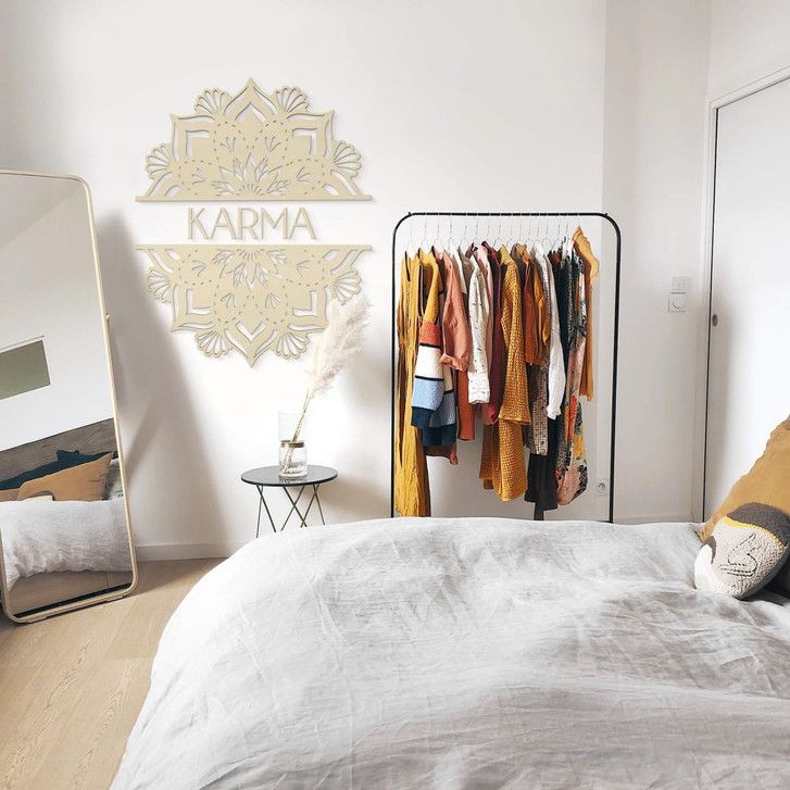 Holzdeko Pappel - Mandala Karma - WA302809