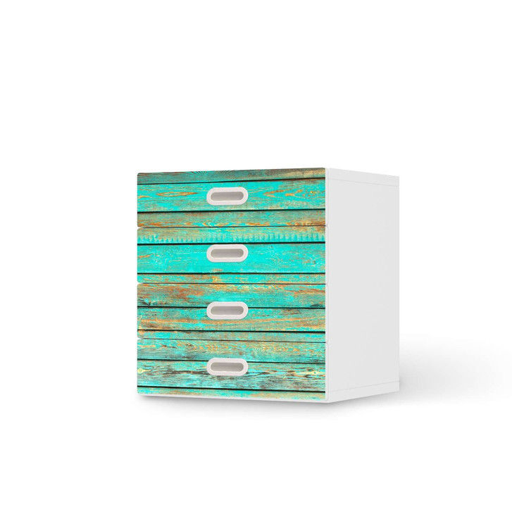 Klebefolie IKEA Stuva / Fritids Kommode - 4 Schubladen - Wooden Aqua - CR112069