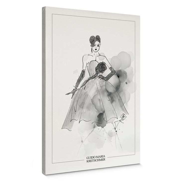 Leinwandbild Audrey in Schwarz-weiss - Guido Maria Kretschmer Kollektion - 40x60cm - WA388984