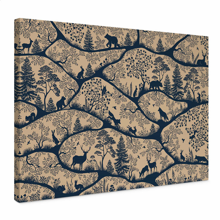 Leinwandbild Tier Silhouetten im nordischen Wald - Oliver Robins - WA516898