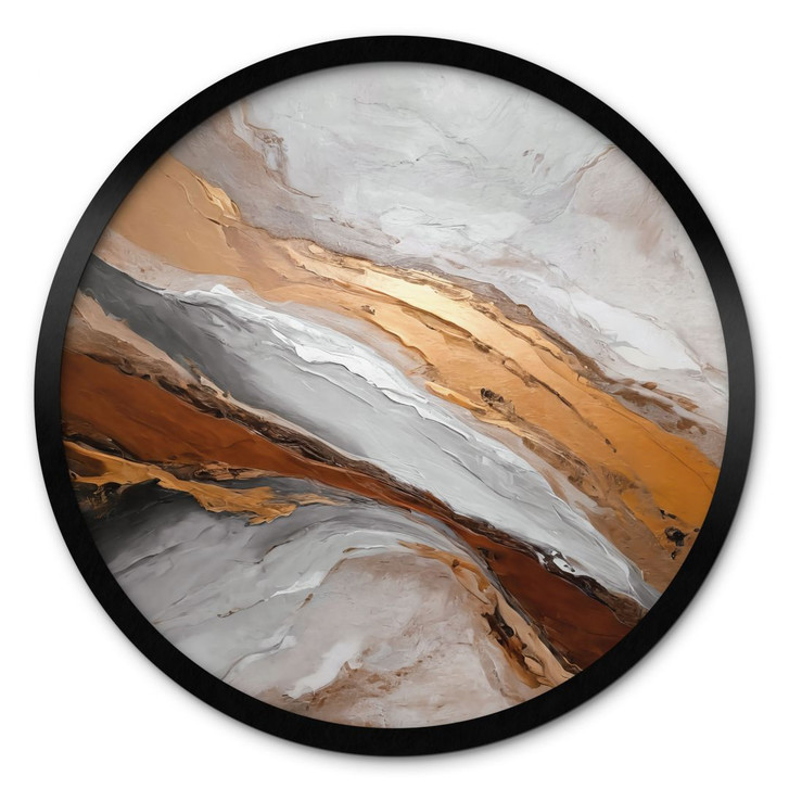 Poster Himmel und Erde in fliessenden Farben - Alpenglow Workshop - Rund - WA433214