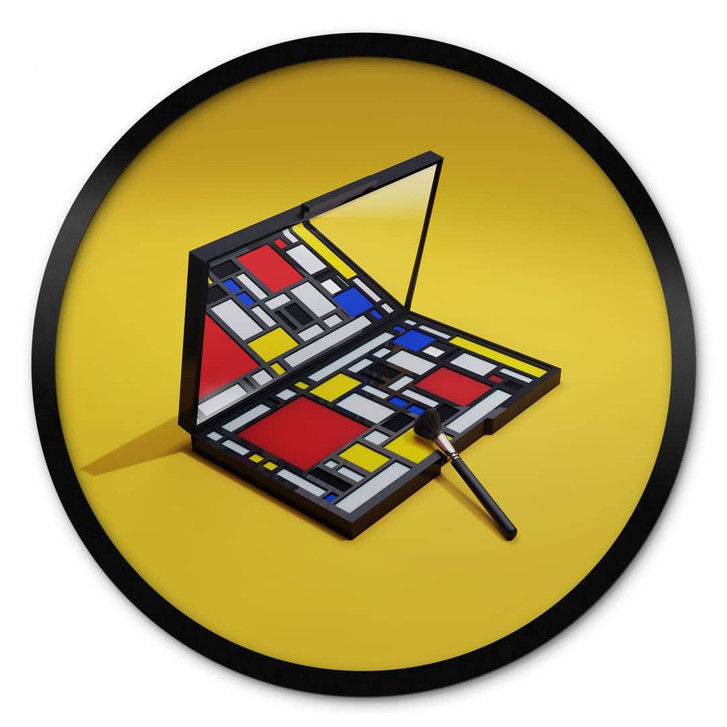 Poster Make-Up Palette im Stil von Piet Mondrian - Pozdniakov - Rund - WA417428