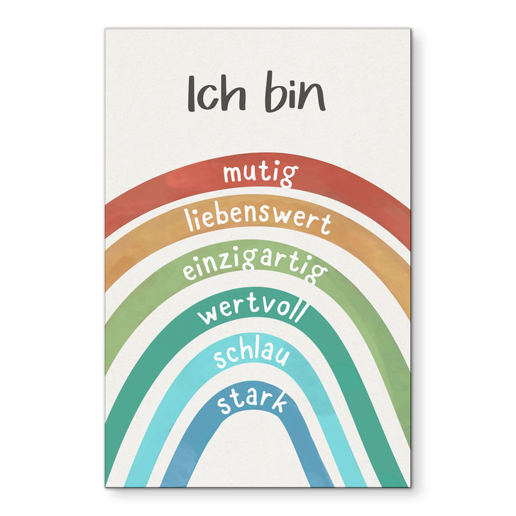 Alu-Dibond Wandbild mit Regenbogen - Bestärkungen wie 