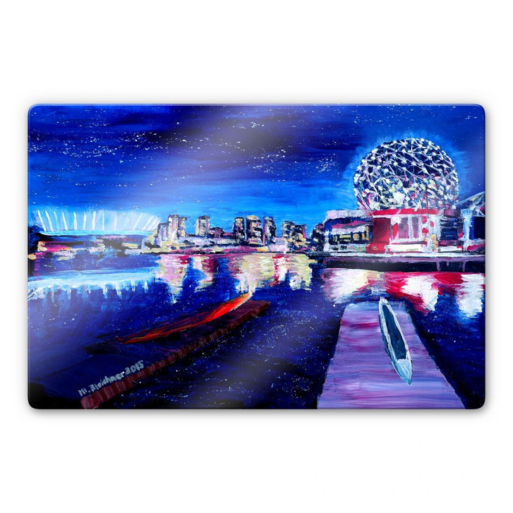 Glasbild Bleichner - Vancouver bei Nacht - WA121190