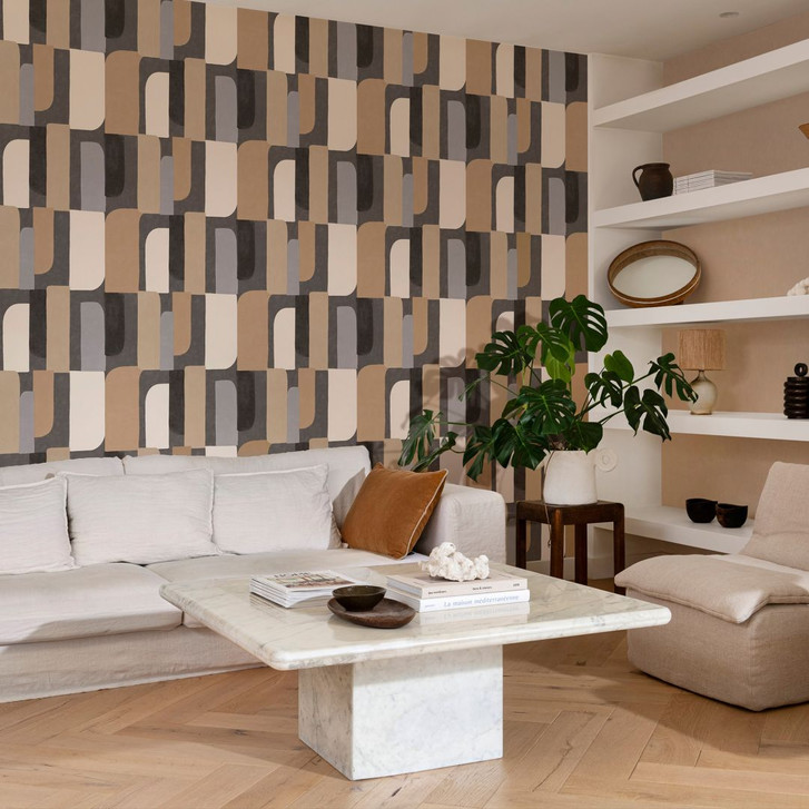 Grafiktapete, Vliestapete Paraiso braun - WA428591