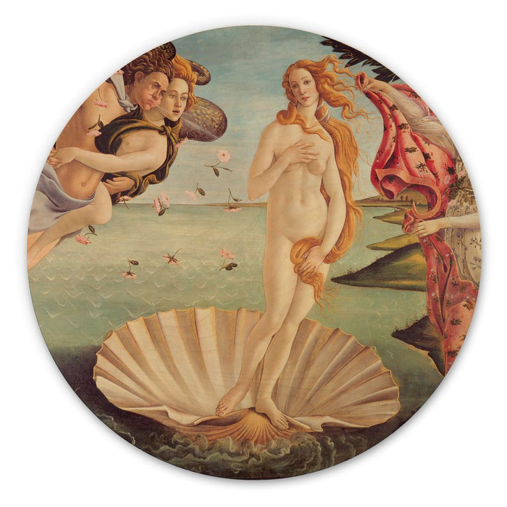Holzbild Botticelli - Geburt der Venus - Rund - WA355143