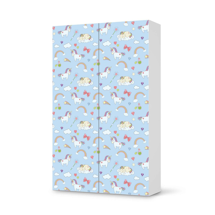 Klebefolie IKEA Besta Schrank 2 Türen (hoch) - Rainbow Unicorn - CR109308