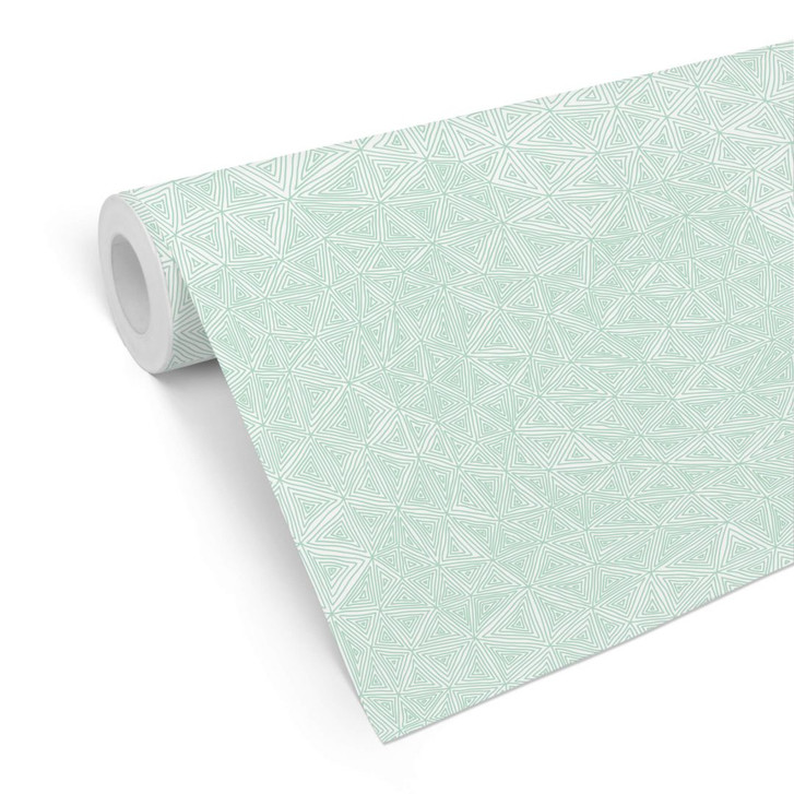 Mustertapete - abstrakte Dreiecke - mint - WA236600