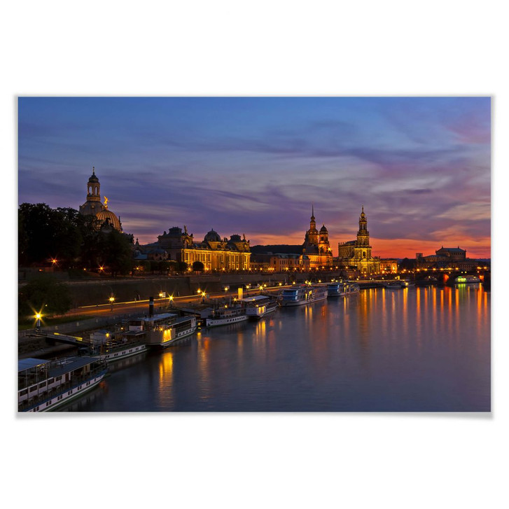 Poster Dresden im Nachtlicht - WA159843