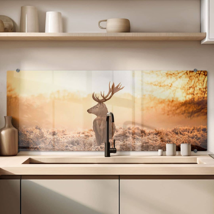 Spritzschutz Majestätischer Hirsch - Panorama - WA178905
