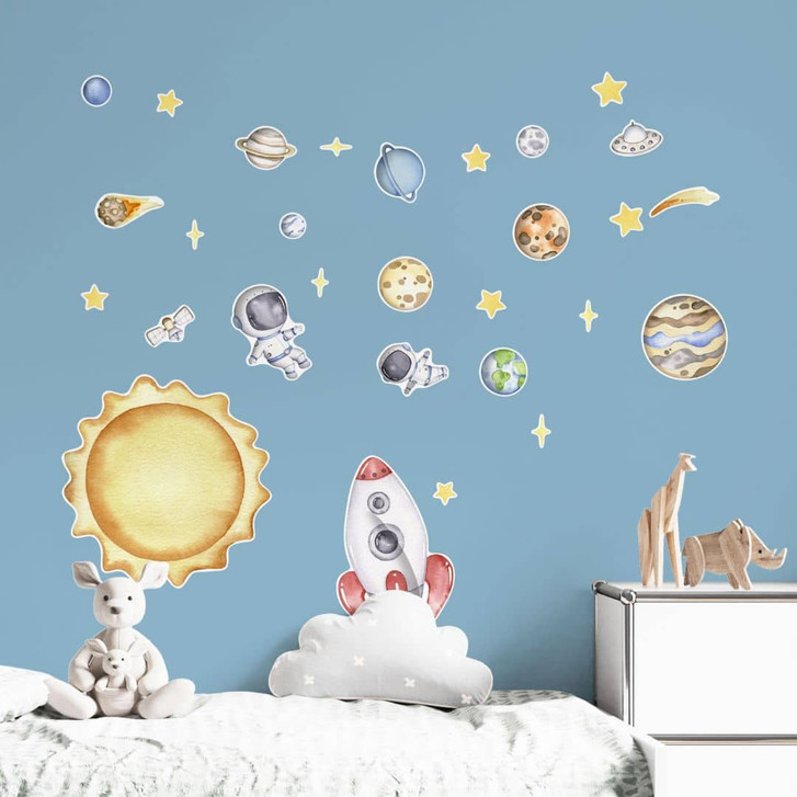 Wandtattoo für Kinder - Weltraum Abenteuer mit Astronauten - Oliver Robins - 50 x 70 cm - WA462014