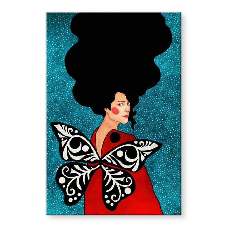 Acrylglasbild Frau mit Schmetterlingsflügeln - Hülya - WA490961